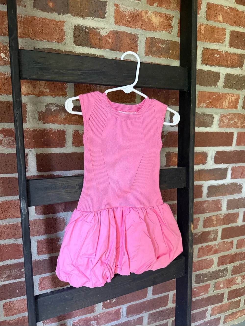 GB girls Bright Pink Sleeveless Bubble-Hem Dress